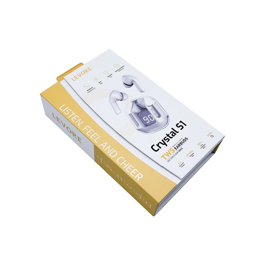 سماعة أذن ليفوري ايربودز كريستال S1 استريو مع شاشة...